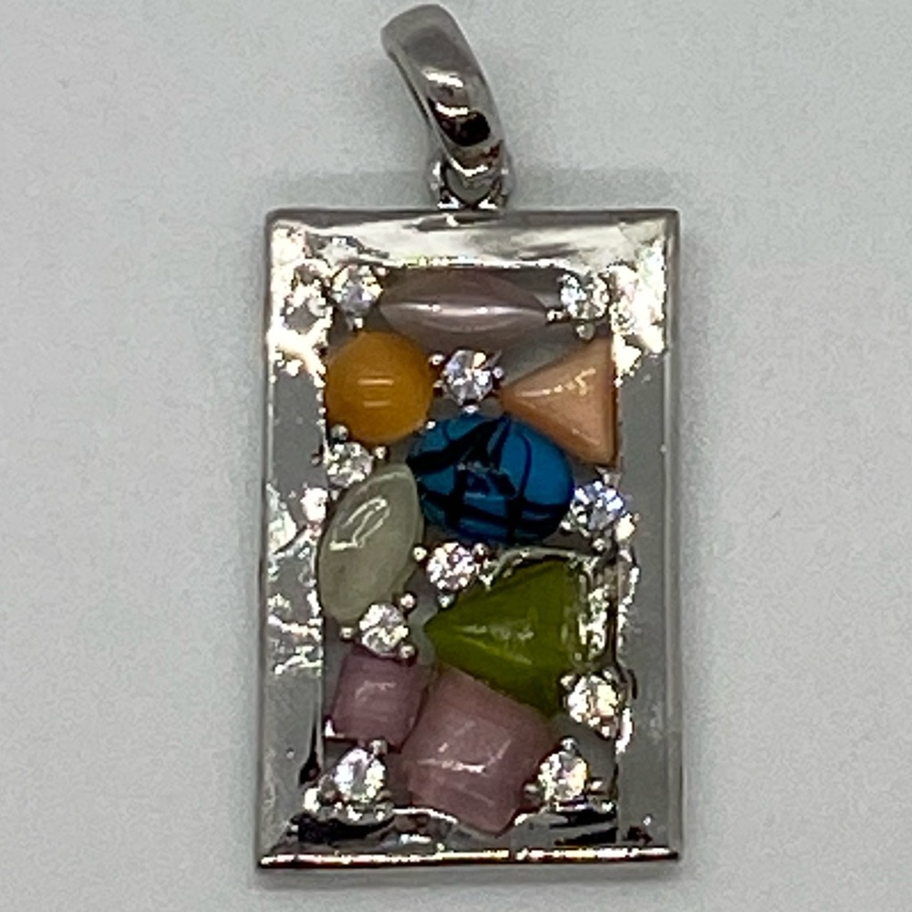 Lia Sophia Pendant multicolored stone silver